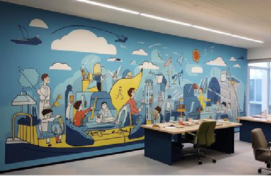 万源办公室墙绘的特点。