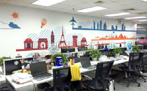 万源教你设计办公室墙绘的方法。