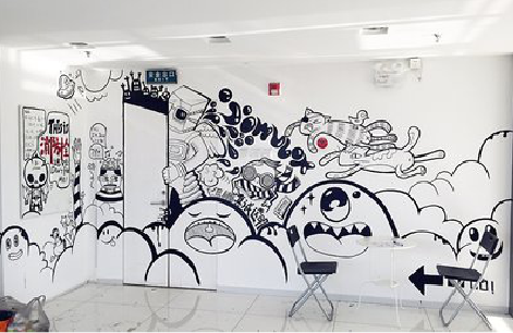 万源手绘墙并非传统涂鸦。